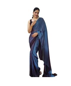 Chiffon blue ready to wear saree - image 3 | Saree Palace Germany