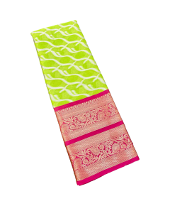 Light green and pink brocade silk saree - image 4 | Saree Palace Germany