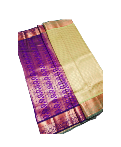 Light Pista Green & Purple Soft Silk Saree - image 3 | Saree Palace Germany