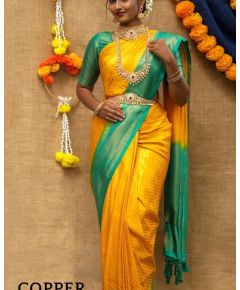 - Yellow green Kubera pattu saree - image 8 | Saree Palace Germany | Bazaa