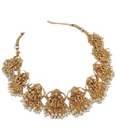 Beautiful Premium Quality Golden Necklace With Beautiful Earings - image 3 | Saree Palace Germany