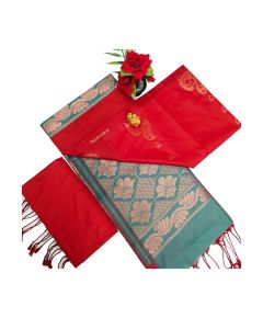 - Cherry red Soft silk sarees with very rich butta embossed silk sarees - image 3 | Princess Fashion | Bazaa