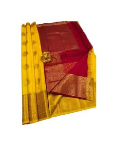 Golden yellow Banaras silk saree - image 3 | Saree Palace Germany