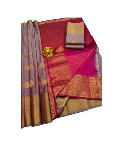 Onion color Banaras silk saree - image 3 | Saree Palace Germany