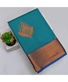 Light Blue Handloom Cotton Saree - image 3 | Saree Palace Germany