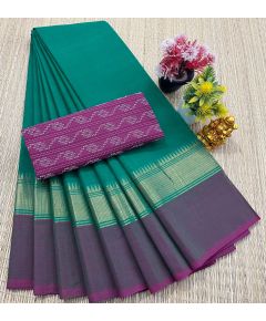 - Chettinad Cotton Sarees fancy design With Blouse - image 3 | Indi Store | Bazaa