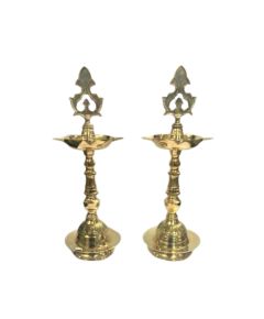 karaikkudi kuthu vilakku | Traditional Brass Porai Kuthu Vilakku | Medium Size | Set of 2 - image 3 | Indi Store