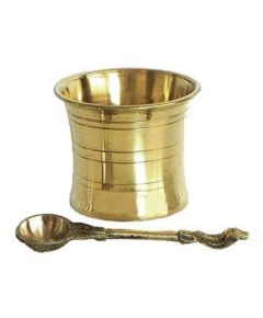 pancha pathiram with spoon | Brass - image 3 | Indi Store