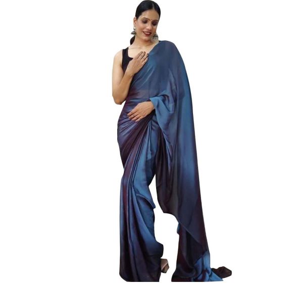 - Chiffon blue ready to wear saree - image 3 | Saree Palace Germany | Bazaa