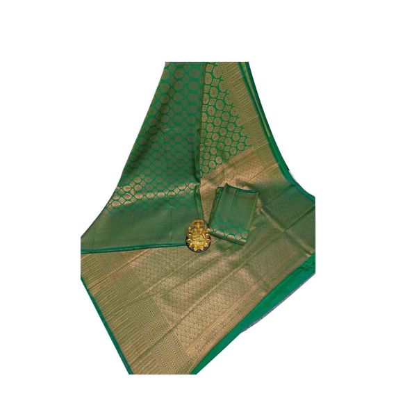 Classic Dark Green Half SIlk Saree - image 3 | Saree Palace Germany
