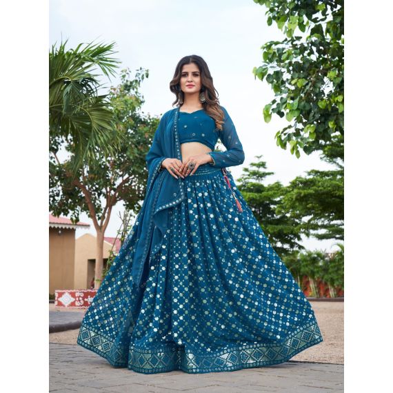- Eid Collection Blue Lehenga Choli - image 9 | Saree Palace Germany | Bazaa