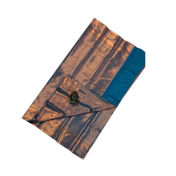 Gold Blue Soft SIlk Saree - image 3 | Saree Palace Germany