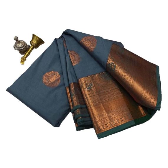 Grey Soft Pattu Saree - image 3 | Saree Palace Germany