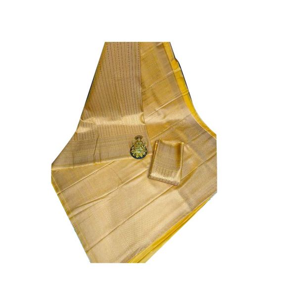 - Lemon Yellow Cotton Woven Saree - image 3 | Saree Palace Germany | Bazaa