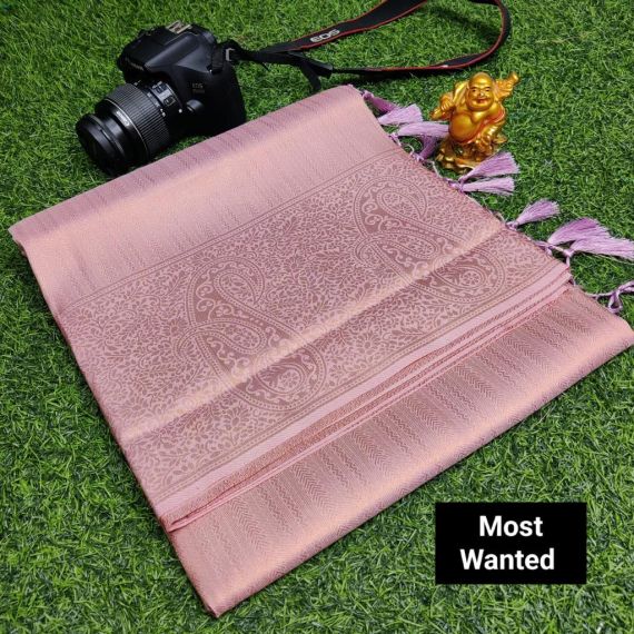 - Mango Rose Gold Soft Silk Saree - image 9 | Saree Palace Germany | Bazaa