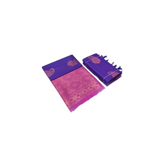 Purple & Pink Soft Silk Saree - image 3 | Saree Palace Germany