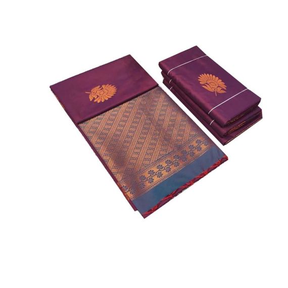 Wine Soft SIlk Saree - image 3 | Saree Palace Germany