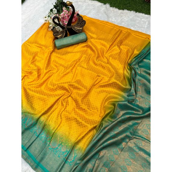 - Yellow green Kubera pattu saree - image 12 | Saree Palace Germany | Bazaa