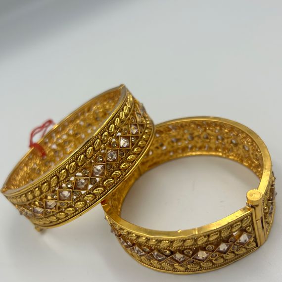 - Gold Plated Polki Kundan Bangles - image 3 | Vastraany | Bazaa