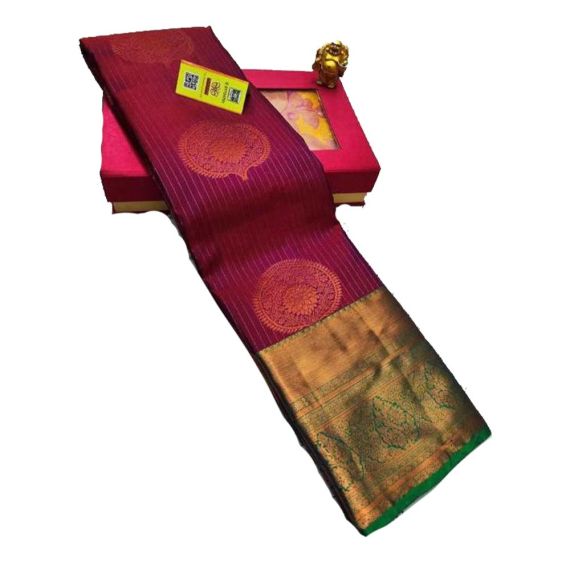 - Pink & Green Soft Silk Saree - image 3 | Saree Palace Germany | Bazaa