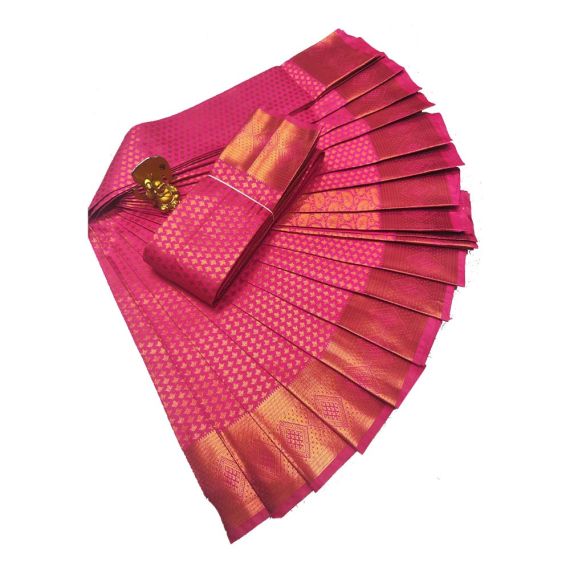 - Pink Elite bridal silk saree with silver jari & golden Jari - image 3 | Princess Fashion | Bazaa