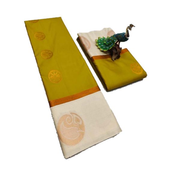 - Pista green Soft silk sarees with very rich butta embossed silk sarees - image 3 | Princess Fashion | Bazaa