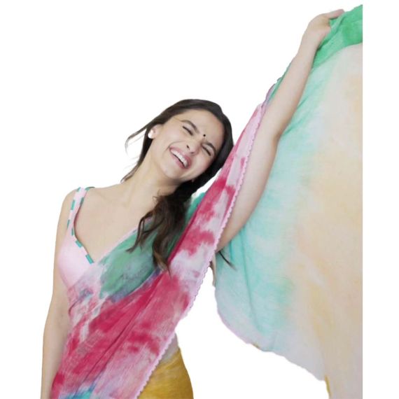 - Fancy Georgette multicolor saree - image 11 | Saree Palace Germany | Bazaa