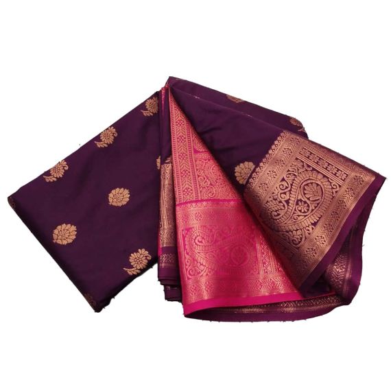 Wine Soft Pattu Saree - image 3 | Saree Palace Germany