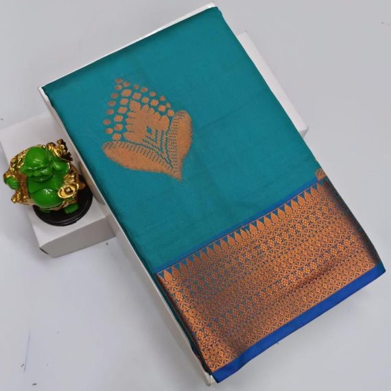 - Light Blue Handloom Cotton Saree - image 3 | Saree Palace Germany | Bazaa