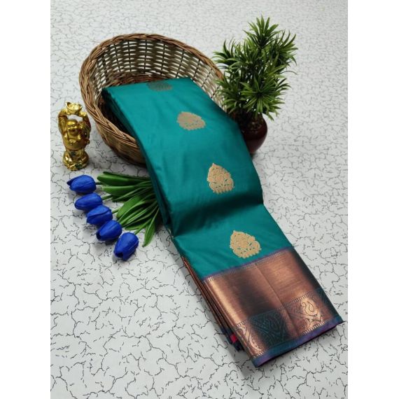 - Semi SIlk Kanchipuram Silk Saree - image 3 | Saree Palace Germany | Bazaa