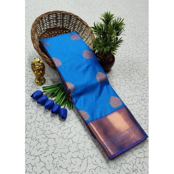 - Semi SIlk Kanchipuram Silk Saree - image 3 | Saree Palace Germany | Bazaa