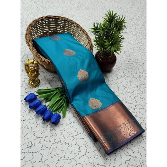 - Semi SIlk Kanchipuram Silk Saree - image 3 | Saree Palace Germany | Bazaa
