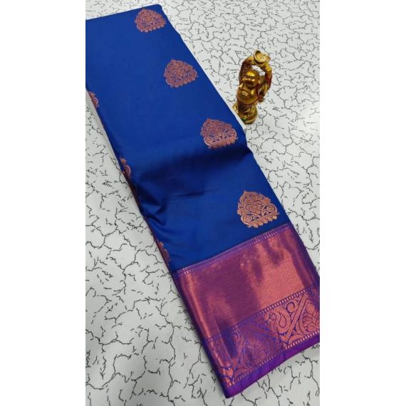- Semi SIlk Kanchipuram Silk Saree - image 3 | Saree Palace Germany | Bazaa