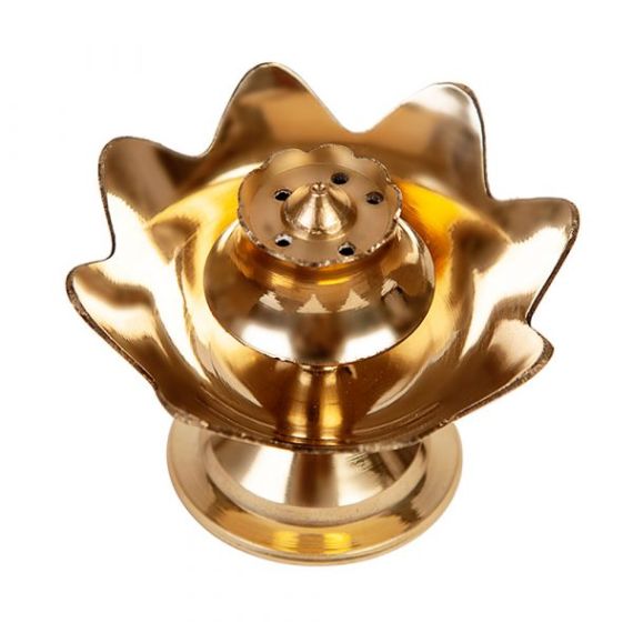 - Traditional Brass Metal Lotus Pathi Stand | Bathi Stand | Brass Diya | Traditional Puja Incense Stick Stand | Puja Agarbathi Stand - image 5 | Indi Store | Bazaa
